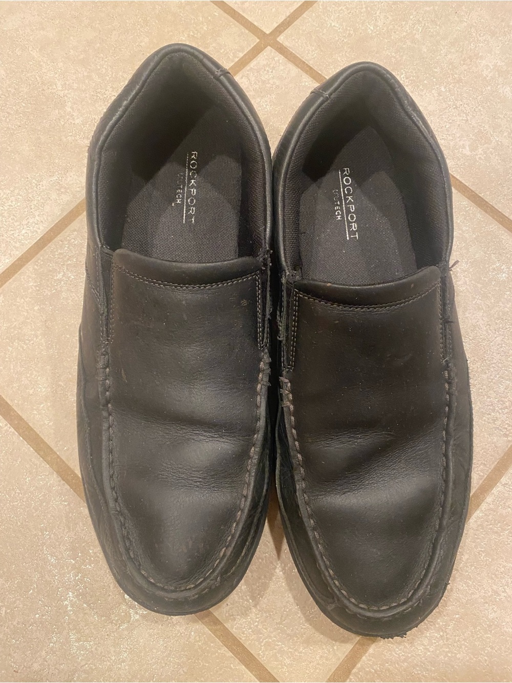 Rockport Black Leather Slip-On Moccasin Loafers Size 9.5